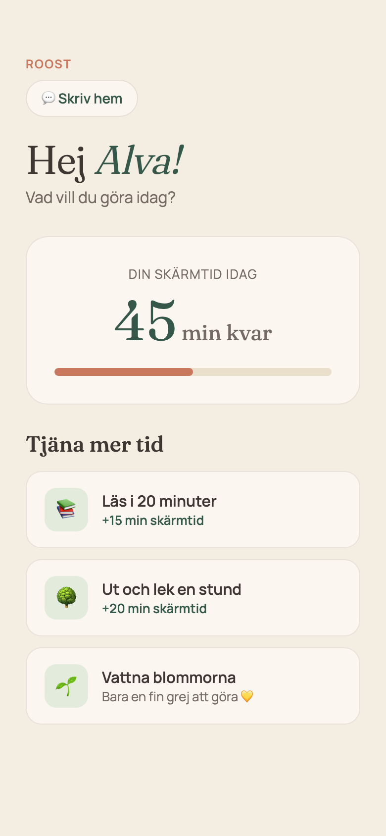 Barnvyn i Roost